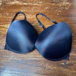 Fredericks Of Hollywood Black Lace Push-Up Bra 34DD Adjustable Straps
